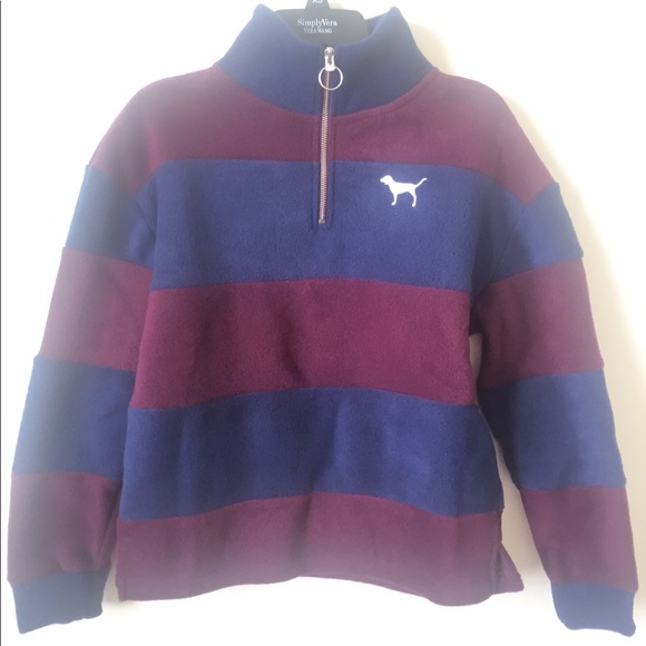 NIP Pink Victoria’s Secret Fleece Half Zip Top XS - Picture 4 of 6